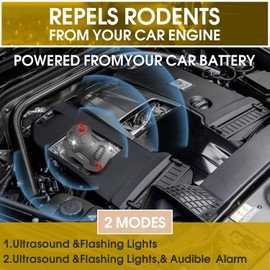 XIAXIA 2X Ultraschall-Mückenschutz-Abwehrer, Abwehrbatterien unter der Haube, für Automotive, Garage, Dachboden, Keller, Lager, Scheune, Fahrzeugschutz