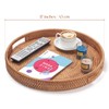 Rattan Large Serving Tray, Wicker Round Fruit/Bread Serving Basket, Extra