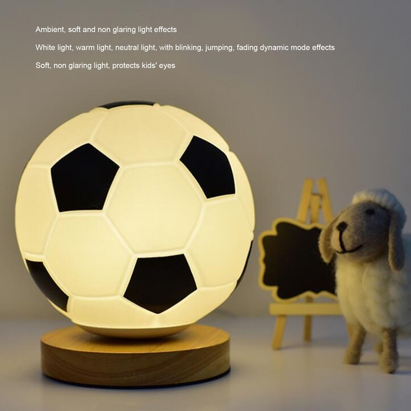 Soccer 3D Lamp Night Light with Remote Control Timer Soft
