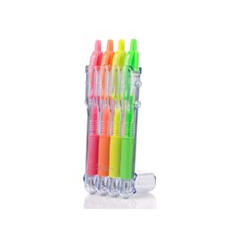 Pilot G207 Retractable Gel Rollerball Neons 0.7mm Set to Go Pack of 4- Yellow/Pink/Orange/Green