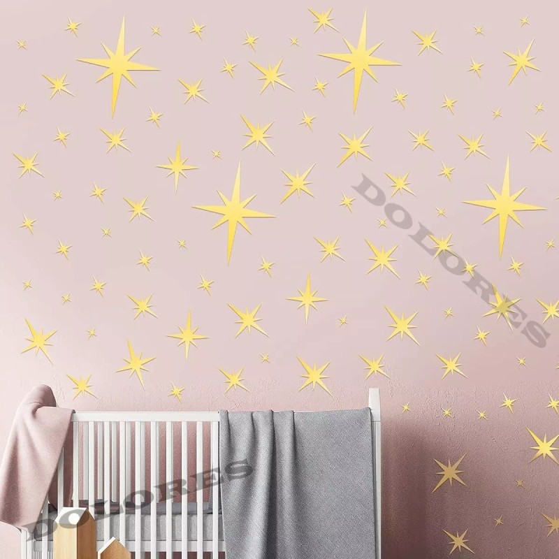Dolores 276 Pcs Estrellas Pegatinas Espejo Acrílicas Pared Extraíble