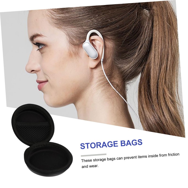DOITOOL Headphone Case Earphone Storage Bag Round Shape Metal Zipper