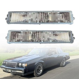 YHB Front Bumper Clear Marker Parking Turn Light Lamp Lens Set Compatible with 1980-1987 Buick Regal Grand National T-type 914871 914872