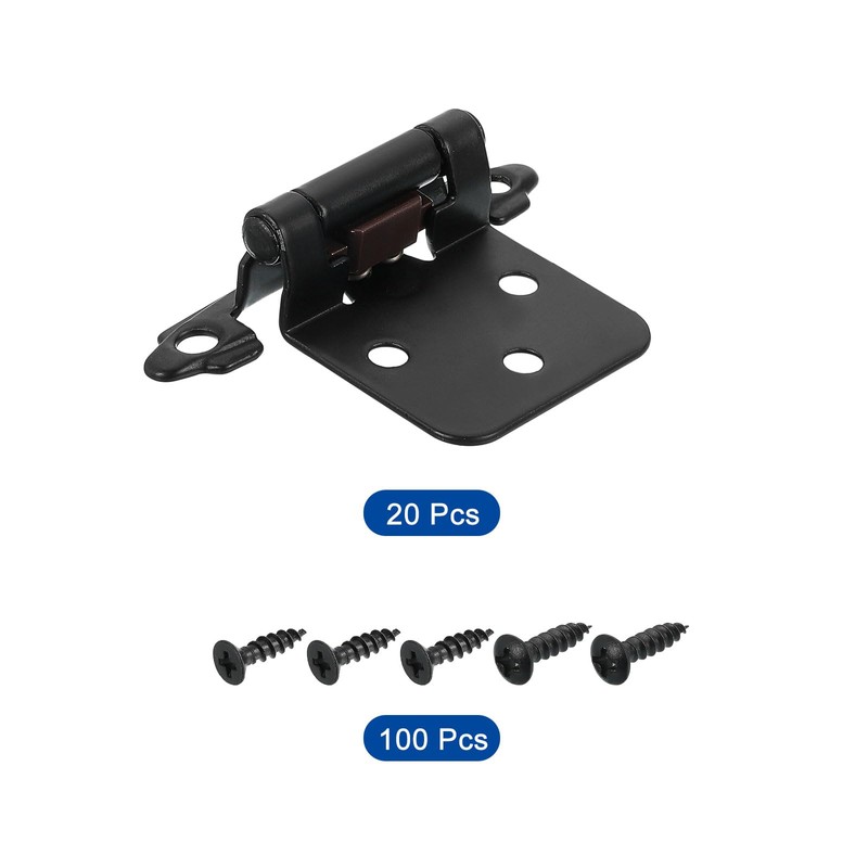 sourcing map Cabinet Kitchen Inset Hinges, 20Pcs 1/2" Overlay Semi-Concealed