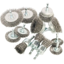 FPPO 12 Pack Carbon Steel Wire Wheel Brush,Cup Brush, Pen Brush Set with 1/4-Inch Hex Shank for Rust Removal, Corrosion and Scrub Surfaces