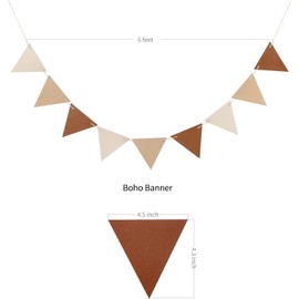 Coffee Tones 12 Piece Triangle Decorative Wall Ornament,Pastel-Boho Party-Decors Banner,Baby Shower Decorations Paper Triangle Pennant Flags Streamers for Birthday,Bachelorette Wedding Engagement