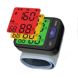 Wrist Blood Pressure Monitor Automatic BP Machine Digital Cuff Heart Rate LCD