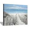 Beach Pathway Canvas Print Artwork: Coastal Ocean Picture Canvas Wall