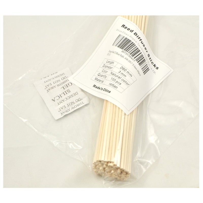 Ougual 100 Pieces Natural Rattan Reed Diffuser Replacement Sticks (12"