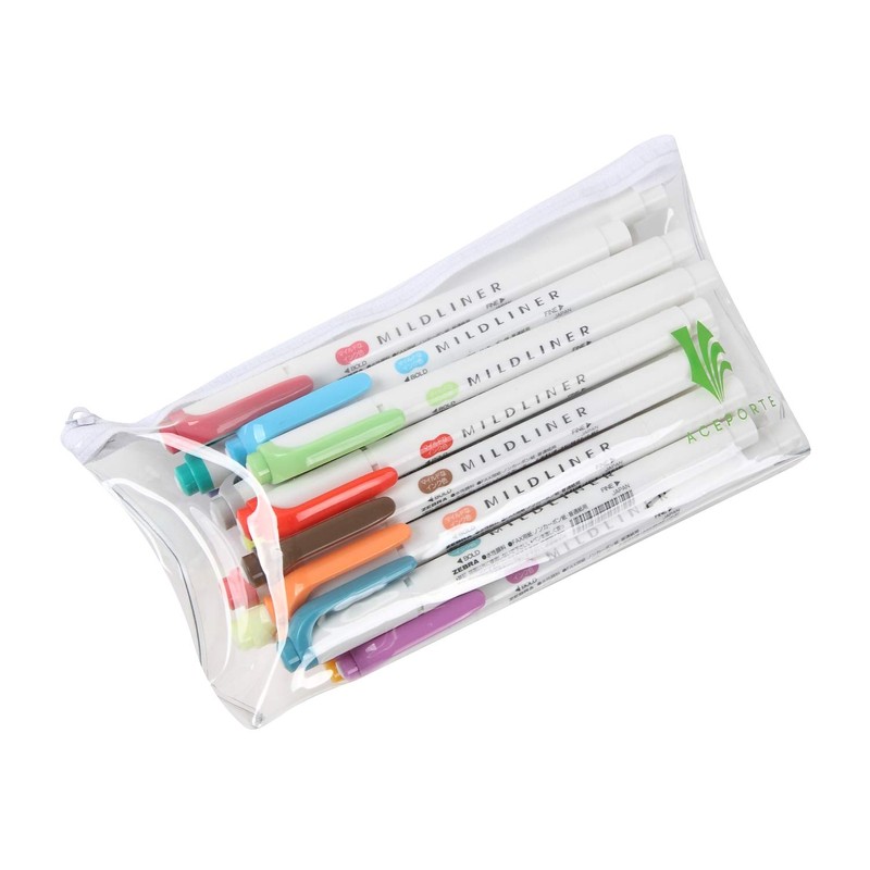 ZEBRA MILDLINER Highlighter pen markers, 7-Pack (WKT7-5C / WKT7-5C-NC /