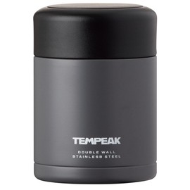 Atlas TEMPEAK ATFP-370GY Soup Jar, Lunch Jar, 12.5 fl oz (370 ml), Super Thermal Insulated Food Pot, Cold Insulated, Stainless Steel, Vacuum Insulated, Includes Inner Stopper, Easy Press, Lunch Box,
