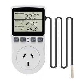 KETOTEK Digital Temperature Controller Thermostat Outlet Plug 240V with Sensor Probe, LCD Temperature Control Switch Timer for Greenhouse Fermentation