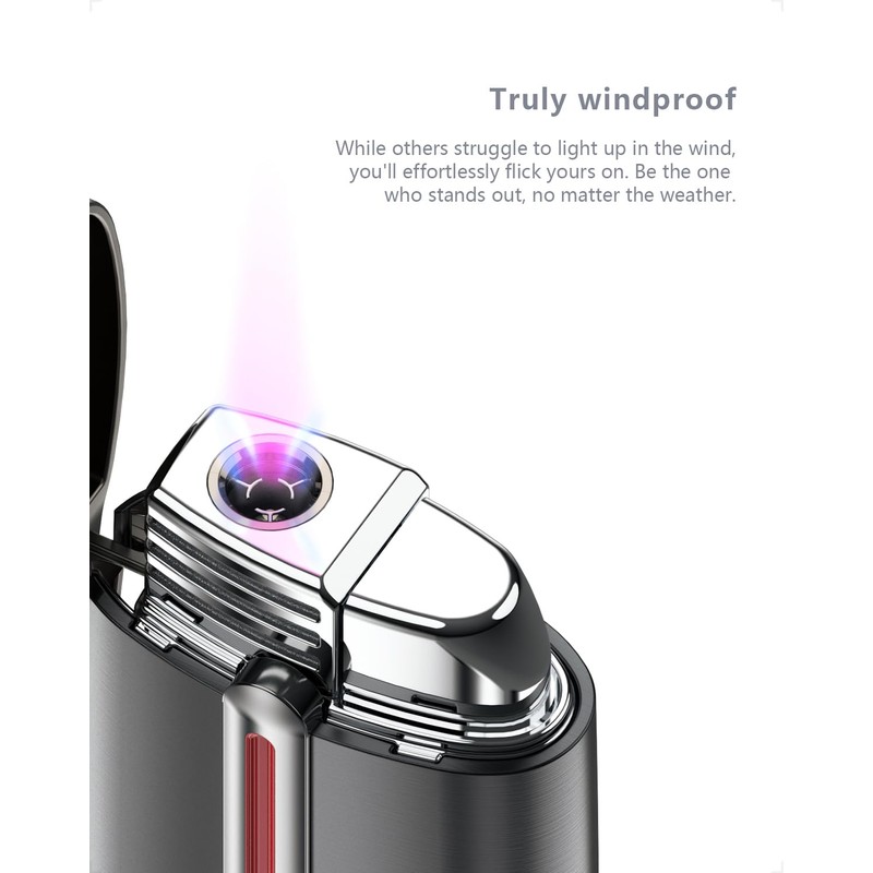 VVAY Windproof Jet Flame Lighter, Red Flame, Butane Refillable, Sold