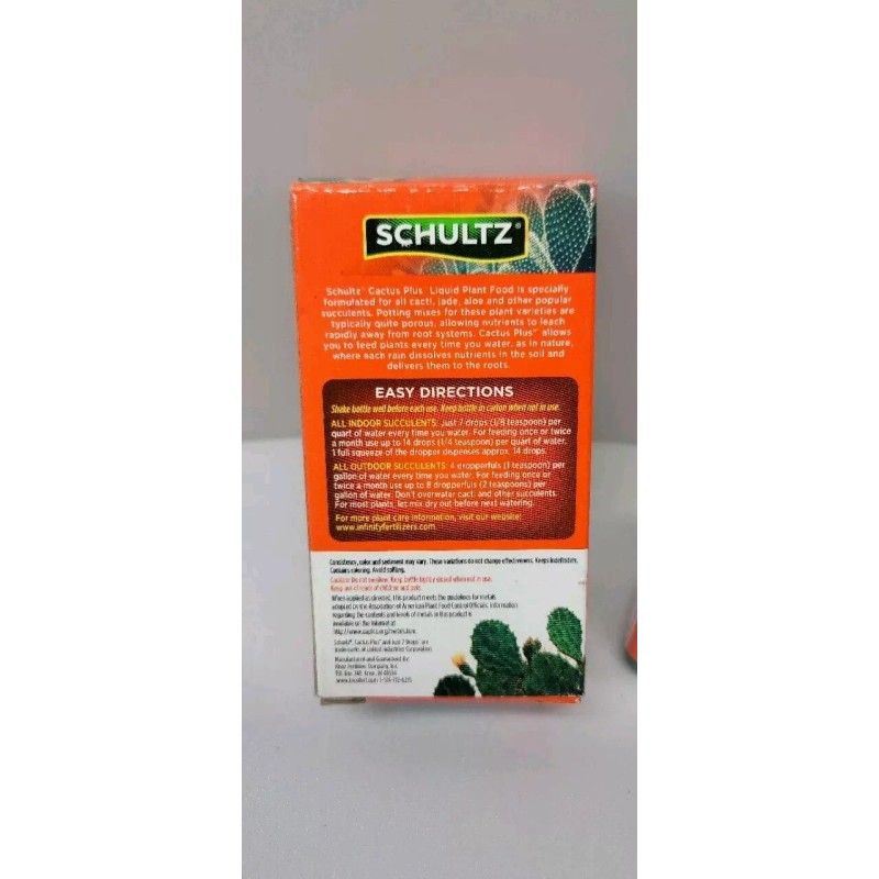 Schultz Liquid Cactus Plant Food 2-7-7 Succulents Jade Aloe Vera