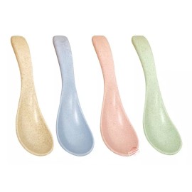 MAIXIANG Set Cucharas Fibra De Trigo Ecológico Vajilla 4 Pz Mx-010