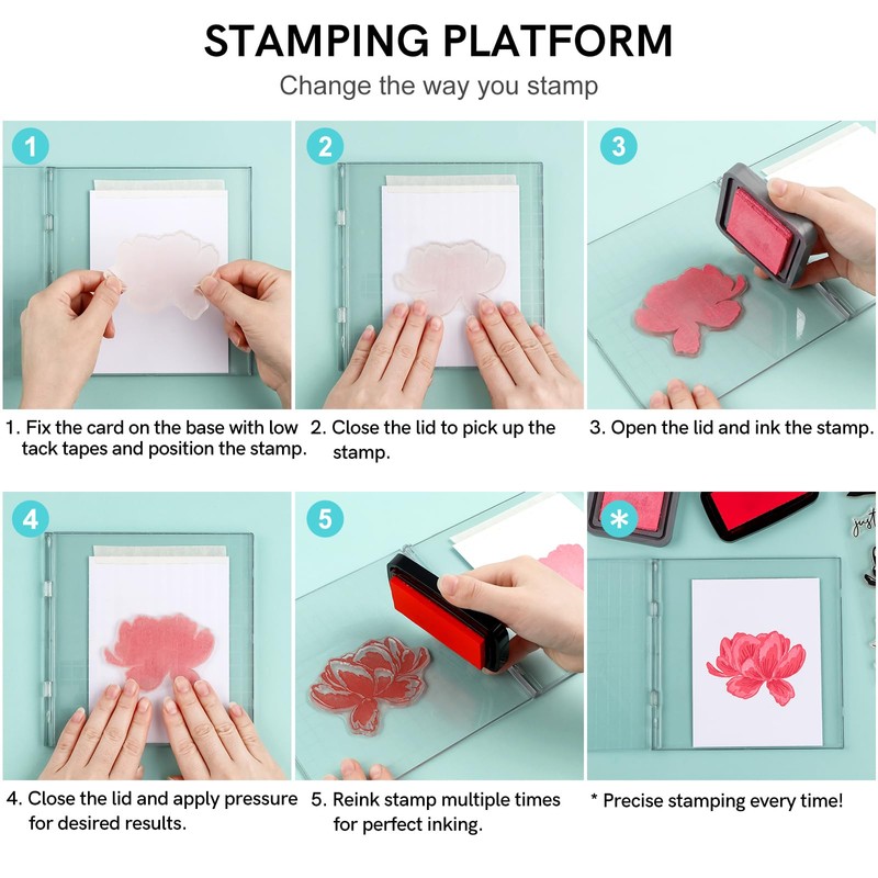BAOFALI 6.3x6.3inch Precise Stamp Platform with Grid Lines for Accurate