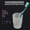 Bathroom Rinsing Cup, Angle Simple Frosted Glass Tumbler Cup, Toothbrush