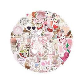 120 Pcs Coquette Stickers for Children Teens Girls Boys,Cute Style Stickers for Computer,Bicycle,Skateboard,Laptop Water Bottles,Waterproof Vinyl for Wall,Graffiti Stickers