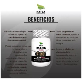 Natsa Maca Negra Black Maca 100 Cápsulas Calidad Premium Sfn