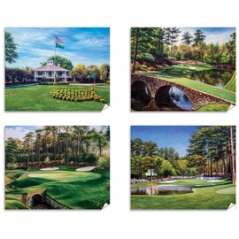 Amen Corner Augusta National Golf Club, White Dogwood, Golden Bell, Azalea, Masters tournament, (4) Four matte paper prints from oil paintings ((4) Four 8x10in Prints)