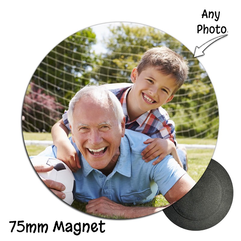 Round Custom Photo Fridge Magnet badge Magnetic picture 75mm /