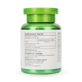 JulyDeer Antarctic Krill Oil 1000 mg with Omega-3s EPA, DHA, Astaxanthin and Phospholipids 60 Softgels Supplement No Fishy Aftertaste for Joint, Heart, Brain and Immunity