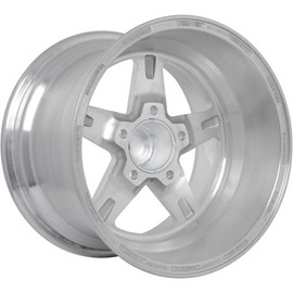 JEGS SSR Star Aluminum Wheel 15” x 10” | 5 x 4.75” Wheel Bolt Pattern Spacing | -25 mm Offset | 4.5” Backspacing | Polished | 3.27” Center Bore | Includes Center Cap