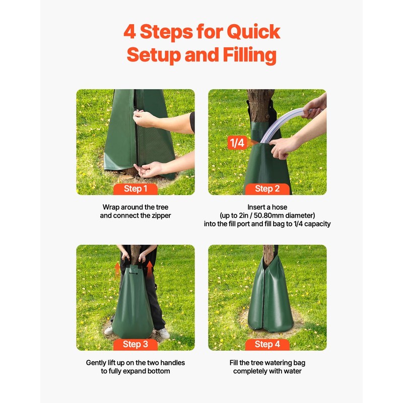 VEVOR Tree Watering Bag Slow Release 3 Pack 20 Gallons,