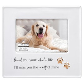 Malden International Designs Pet Remembrance Ceramic Photo Frame I loved you your whole life, I’ll miss you the rest of mine White Metallic Gold Accents