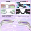 ProudDemon Schwimmbrille mit Verstellbarem Band, Getönte Gläser, Schwarz-Weiß (White Purple)