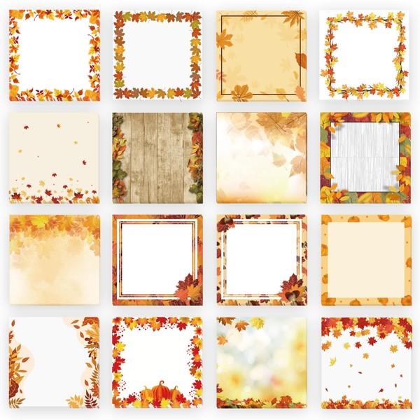16 Pieces Fall Sticky Notes 3x3 Inch Cute Fall Pumpkin
