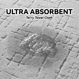 SIXHOME 53 x 53 cm Light Grey Bath Mat Super Absorbent Bath Mat Non-Slip Washable Bathroom Rug Bath Mats with Rubber Back for Bath Mat Non-Slip Washable for Shower Bathroom Bath