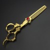 Golden Barber Scissors Hair Sparse Scissors Set and Hair Scissors