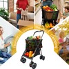 Upgraded Folding Shopping Cart (80 lbs), Detachable Baskets & 360°Swivel
