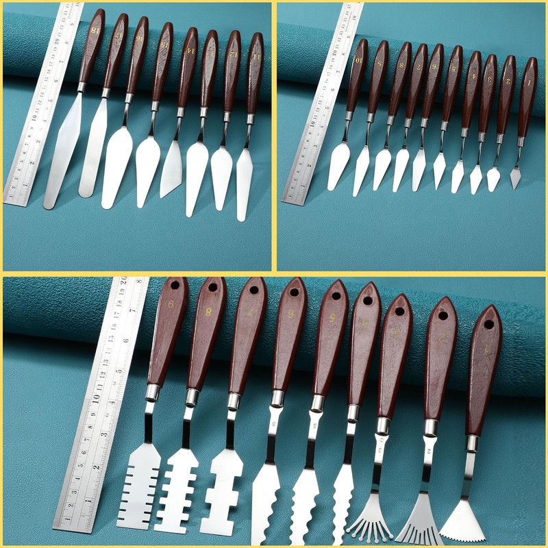 Lasnten 27 Pcs Palette Knife Set Stainless Steel Painting Knife