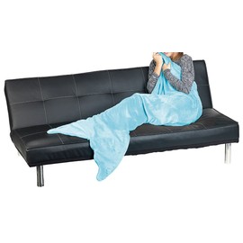 Wilson Gabor Flannel Blanket: Soft Mermaid Blanket with Fin for Kids, 140 x 60 cm, Light Blue (Mermaid Blanket Adult, Cuddly Blanket as Sleeping Bag, Gift Ideas)