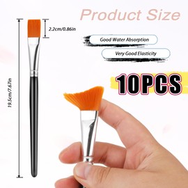 Molain 10 Pcs Flat Paint Brushes for Acrylic Painting, 3/4 Inch Large Synthetic Paint Brushes Bulk with Wooden Handle Art Painters for Acrylic, Watercolor, Oil, Crafts, Face Body Art(Black)
