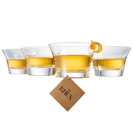 Mezcal Tequila, Liquor & Spirits Tasting Glasses | Set of 4 | 6 OZ Tequila Spirits Drinking Glassware, Sipping Cocktail Glass for Reposado, Anejo, Copitas Mezcals, Mexican Gift Set Stemless Sipper