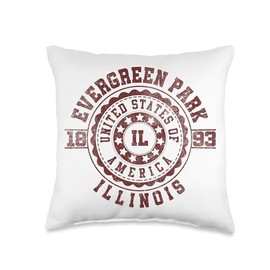 Evergreen Park IL | Illinois | Vintage City Apparels Throw Pillow