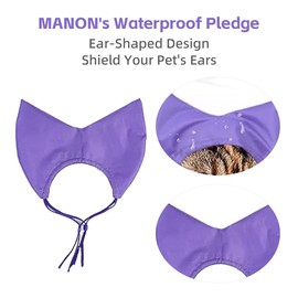 MANON ROSA Shower Caps for Sphynx Cats and Small Pets Rabbit Dogs - Bathing, Washing, and Rain Protection - Waterproof Ears Cover Guard to Prevent Moisture and Water (2 PCS)