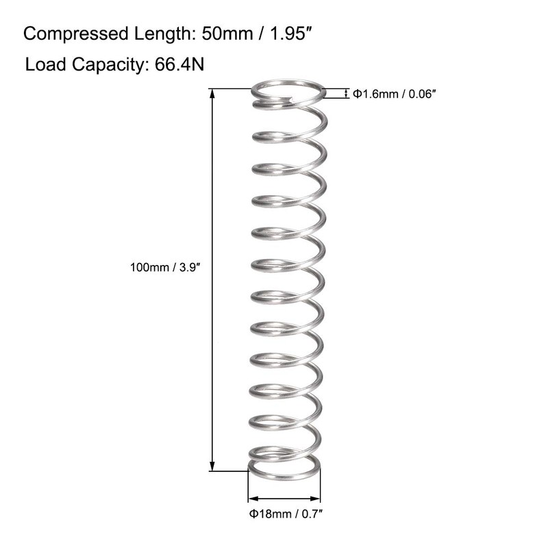 sourcing map Pack of 5 Compression Spring 304 Stainless Steel