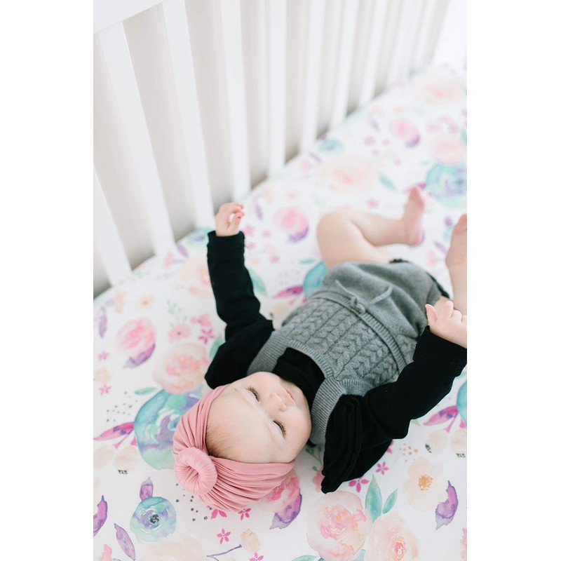 Copper Pearl Premium Fitted Knit Crib Sheet/Toddler Sheet"Bloom"