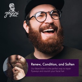 Zingari Man The Rambler Beard Balm – Softening and Conditioning Styling Product – Natural Beeswax, Shea Butter and Fruit Oils Tame and Nourish Beard and Moustache Hair, 1.5 oz