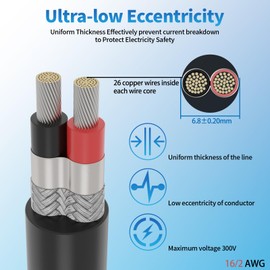 16 Gauge 2 Conductor Shielded Wire 50FT, UL2464 16 AWG 2 Shielded Cable Tinned Copper Stranded 16/2 CNC Wires for CNC VFD Spindle, Stepper Motor, 3D Printer, Sound, Speaker, Signal Transmission