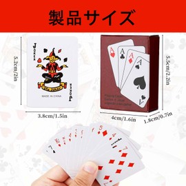 SaveSooo Mini Playing Cards Miniature, 2.0 x 1.5 inches (5.2 x 3.8 cm), Cute Game Poker Paper Playing Cards, Family, Cards, Characters, Parties, Funny, Goods, Funny, Decoration, Mini, Small, Palm