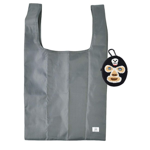 Gym Master Eco Bag with Pouch, Covered Wrestler, Folding Bag, Compact, Stylish, Funny, white