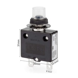Circuit Breaker 98 Series 33A Manual Reset Thermal Overload Protector Switch Straight pin Screw pin 3A-50A Mini Circuit Breaker (Color : 40a, Size : with Cap)