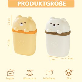 QUNXON Soap Dish, Pack of 2 Cartoon Soap Dish with Drain and Lid, PP Soap Box Travel Waterproof Portable Soap Holder for Home Use, Travel and Gym, Motorhome