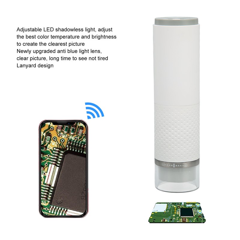 Wireless WiFi Microscope 2MP 50‑1000X Magnification Portable Wireless USB Digital