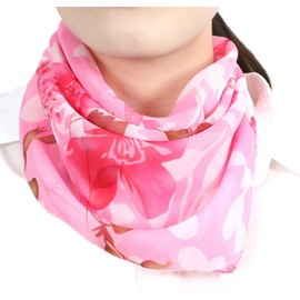 FAIRYGATE Silk Bandana Fashion Ladies Scarfs Floral Print Sheer Chiffon Soft Long Scarf Women Scarves Sheer Wrap Shawl A2808
